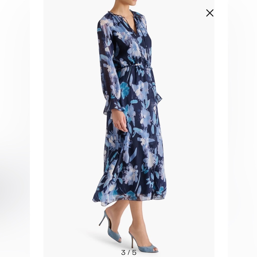 Steve Madden Blue Floral Midi Dress NWT - Picture 4 of 4
